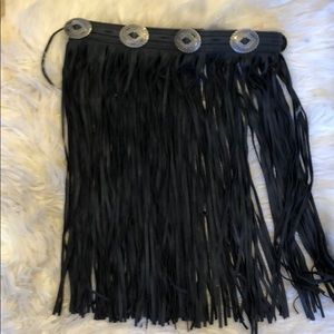 Leather Fringe Skirt🖤